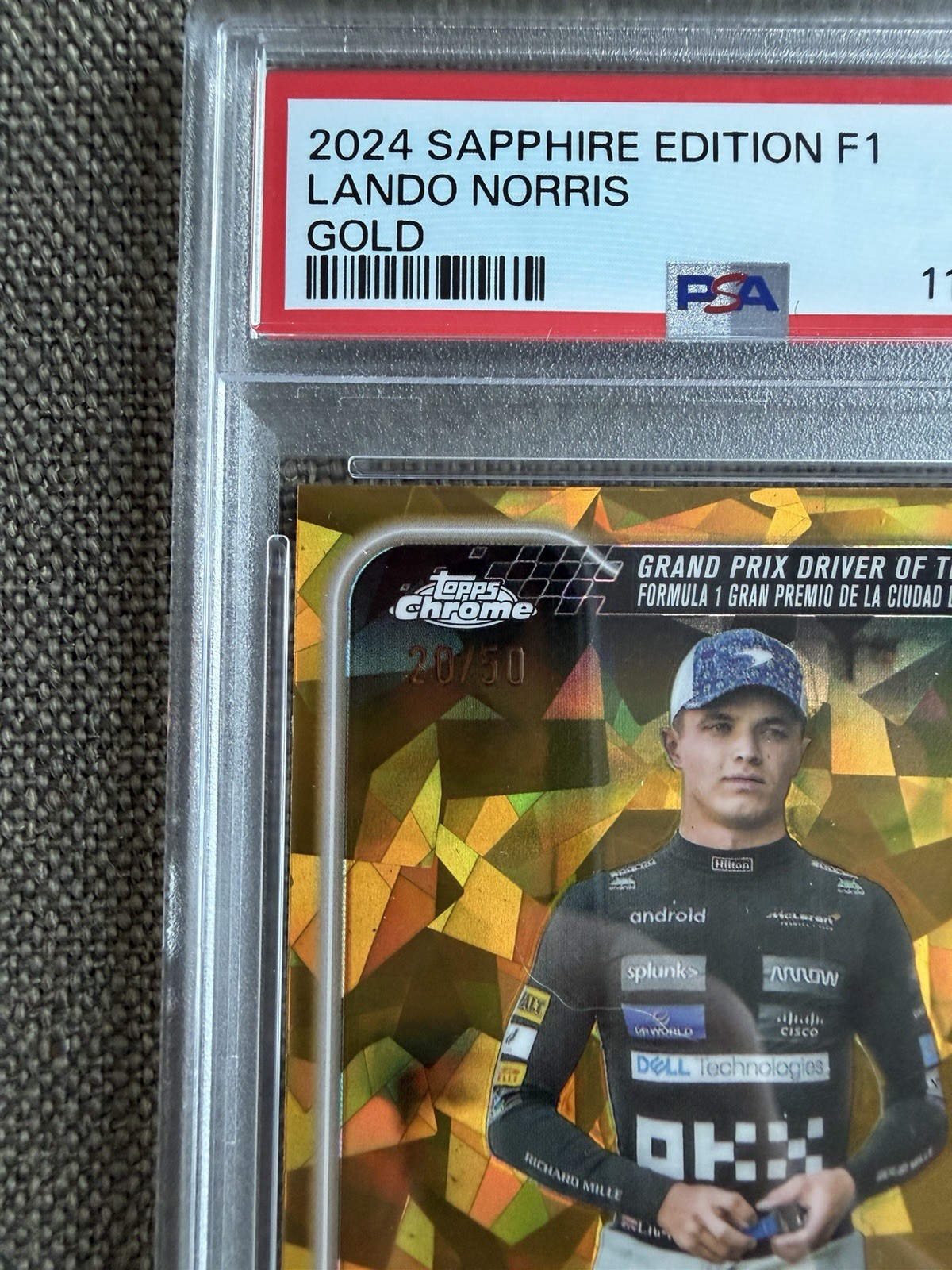 Topps 2024 Chrome Sapphire F1 Lando Norris #177 Gold 20/50 PSA 10 view 2
