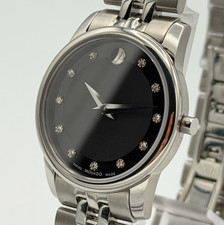 Reloj para dama MOVADO Museum 28 mm cuarzo esfera negra con diamante 0606858