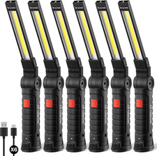 Magnetic Work Light 6Pack, Rechargeable Work Light with 360  Rotation, 5 Mode Me