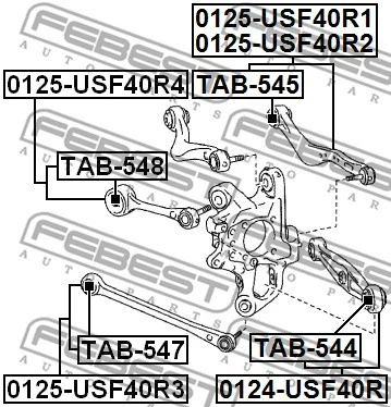 QUERLENKER LENKER RADAUFHÄNGUNG FEBEST 0124-USF40R V FÜR LEXUS LS 4.6L,5L - Image 3 of 4