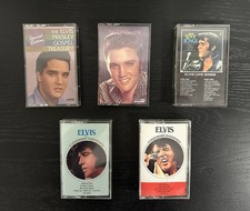 Lot of 5 Elvis Presley Cassette Tapes Gospel Love Hits