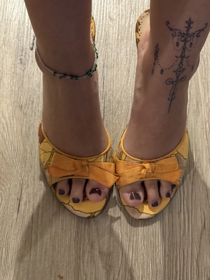 Oscar De La Renta женщин Sz 7,5 М Flora мул слайд насос Summer весело бант дизайнер - Изображение 2 из 4