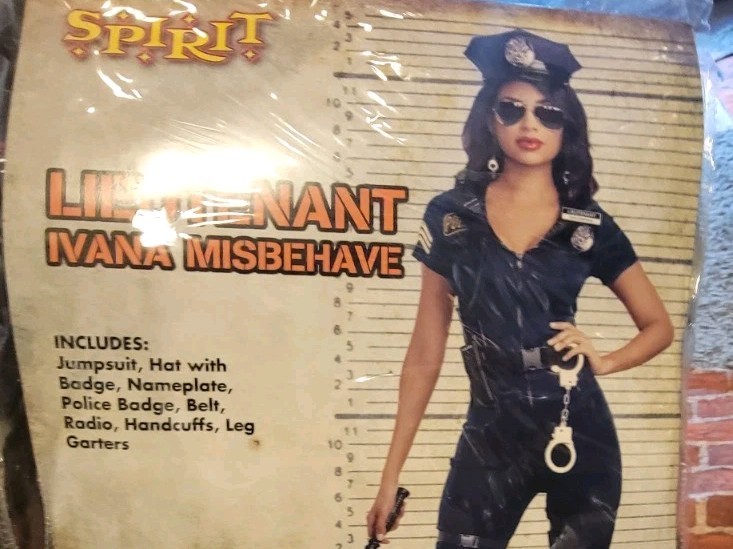Spirit Halloween "Lieutenant Ivana Misbehave" Costume - Adult Size Small Police