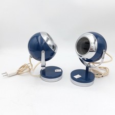 Coppia Lampade SPACE-AGE Anni 60 - 70 Blu Modernariato Abat-Jour Design