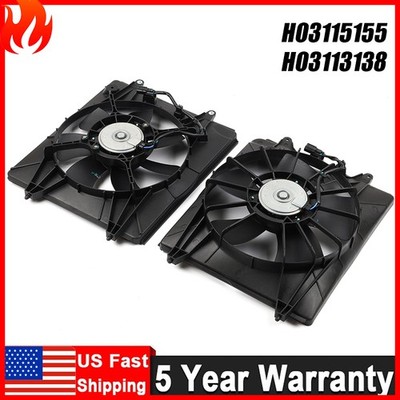 Pair AC Condenser Radiator Cooling Fan Assy.Fit 2010-2016 Honda CR-V CRV 2.4L