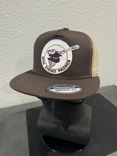 RETRO CLASSIC SAN DIEGO PADRES LOGO ADULT SIZE TRUCKER SNAPBACK HAT NEW