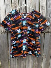 Disney Nightmare before Christmas scrub top Halloween Tim Burton women size XL