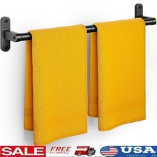 Durable Wall Mounted Towel Rack Aluminum Space Saving Towel Holder Easy Install