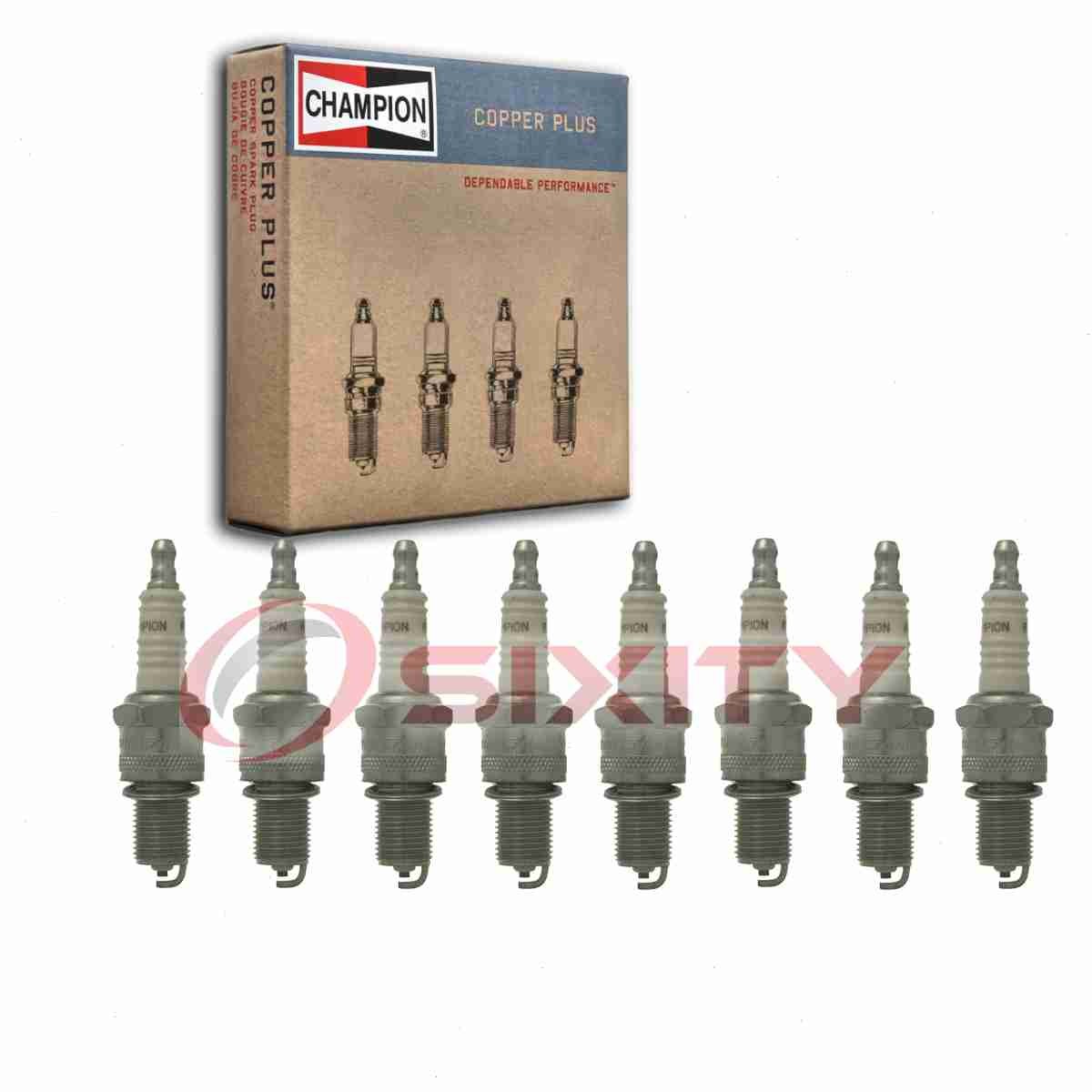 8 pc Champion Copper Plus Spark Plugs for 1969-1971 Aston Martin DBS 5.3L V8 wz