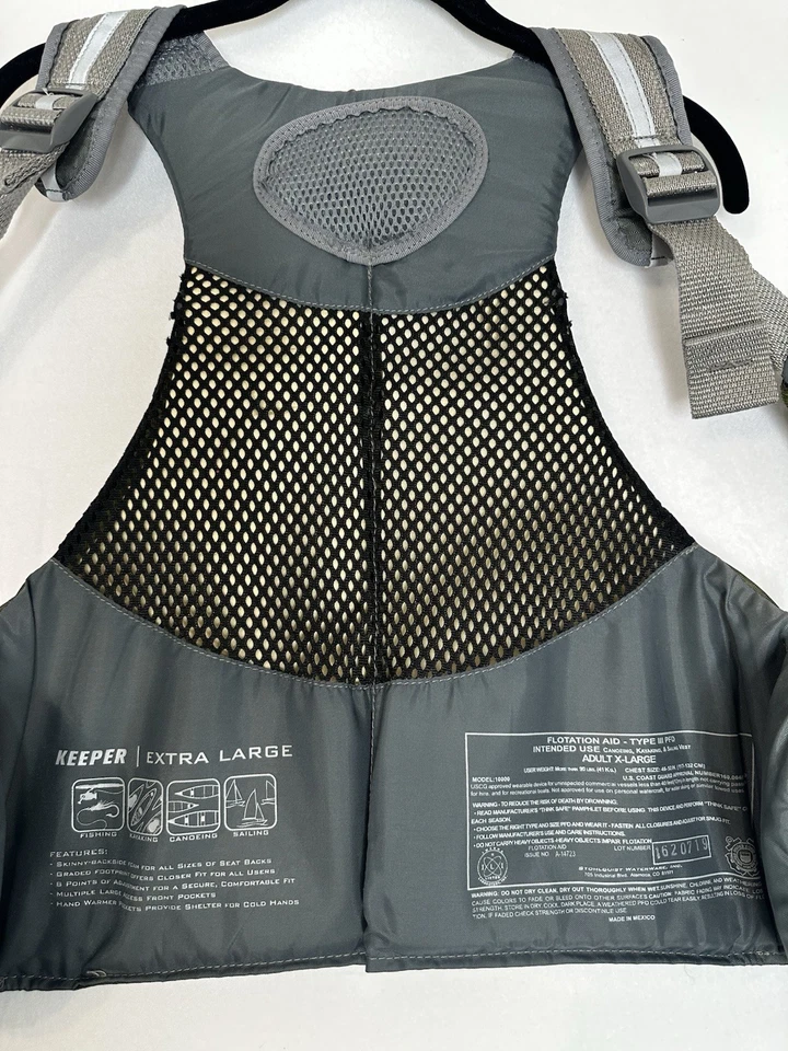 Chaleco salvavidas Stohlquist Keeper pesca kayak PFF (XL) espalda de malla verde Foto 2 de 4