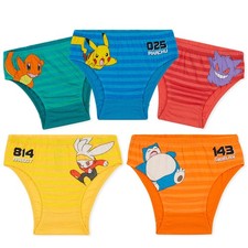 Pokemon Underwear for Boys Pack of 5 Soft Briefs Breathable Anime Underpants