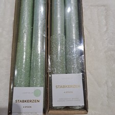 8 Mintgrüne Stabkerzen Original Verpackt