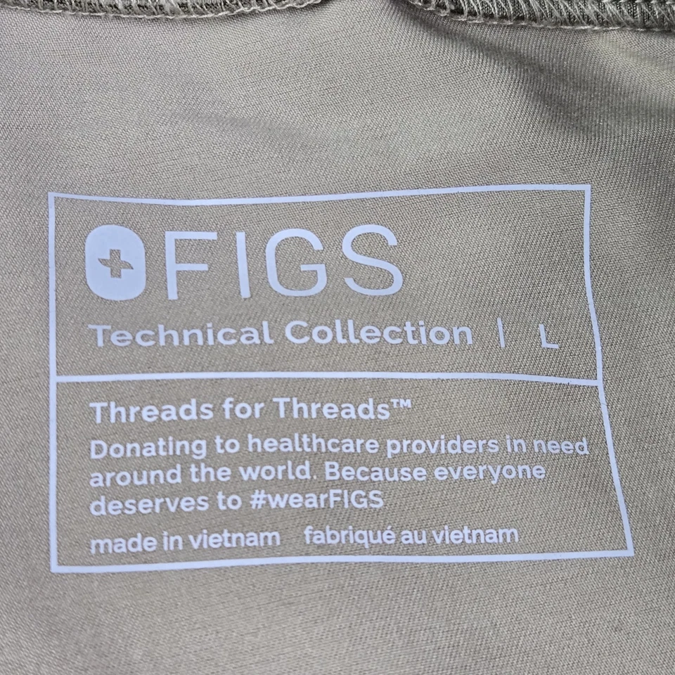 Pantalones Médicos FIGS Mujer L Marrón Yola Ajustados PO#2409 29" Entrepierna Foto 3 de 4