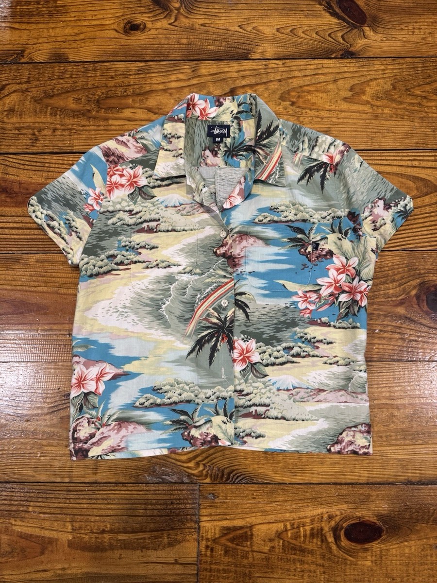 Vintage 80s 90s Stussy Hawaiian Aloha Button Up Shirt Rare M Vintage 80s 90s Stussy Hawaiian Aloha Button Up Shirt Rare M