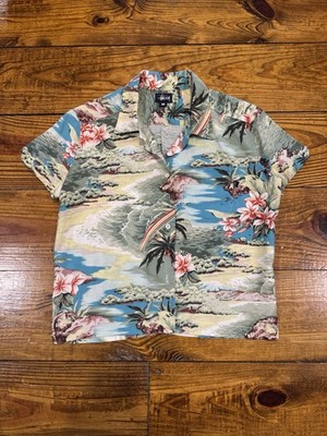 Vintage 80s 90s Stussy Hawaiian Aloha Button Up Shirt Rare M