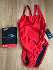 Speedo Girls Team Red Swimsuit One Piece Youth Size 8/34 