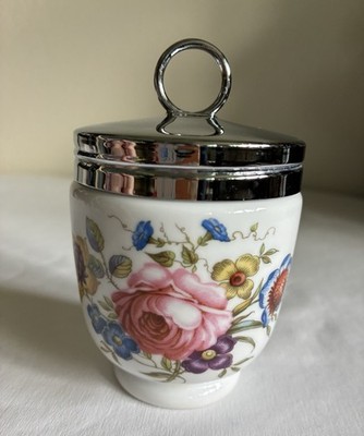 Vintage Royal Worcester King Size Egg Coddler in the ''Bournemouth Rose'' Pattern