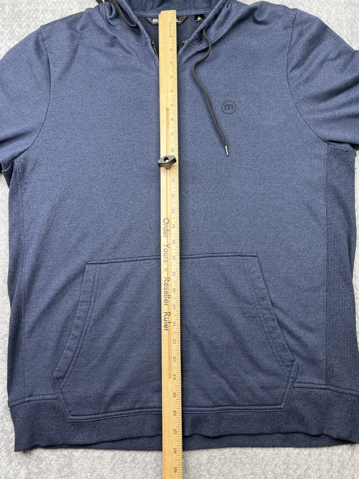 Sudadera con Capucha Travis Mathew Cremallera Completa Azul Jaspeado Rendimiento Golf Ropa Activa Grande Foto 4 de 4