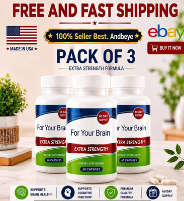 For Your Brain Extra Strength Dietary Supplement 60 Capsules Pack of 3