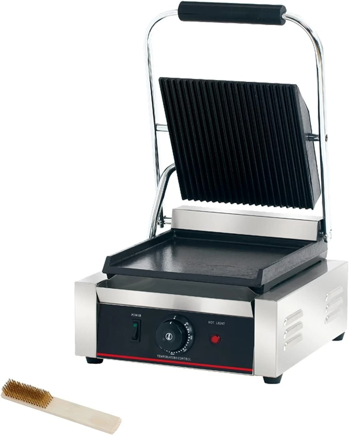 Electric Panini Press Grill - Grooved Top & Smooth Bottom Sandwich Maker
Opens in a new window or ta