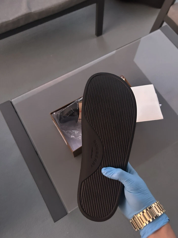 Burberry Women's Furley Vintage Check Slides Size 7 - Beige/Brown 8024232 - Image 4 of 4