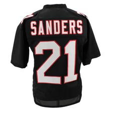 Deion Sanders Jersey Black Atlanta |  Unisex Adult Size S-5XL Unsign Sewn Stitch