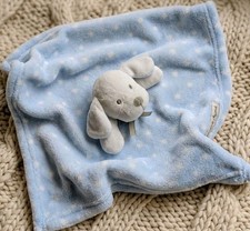 Blankets and Beyond Blue  White Dots Puppy Dog Lovey Plush Security Blanket Toy