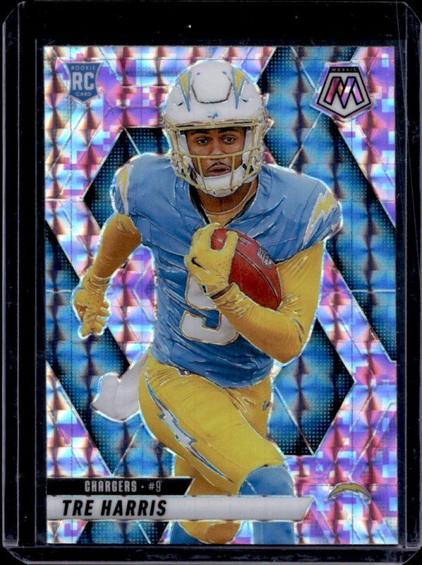 2025 Panini Mosaic Tre Harris Rookies RC Camo Pink Prizm Rookie #326 Chargers