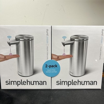 Simplehuman - Soap Dispenser  - Rechargeable- Stainless Steel - 2 Pack - Sealed