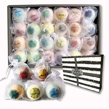 Aromatherapy Bath Bomb Gift Set.24 Individually Wrapped Bath Bombs in Gorgeou...