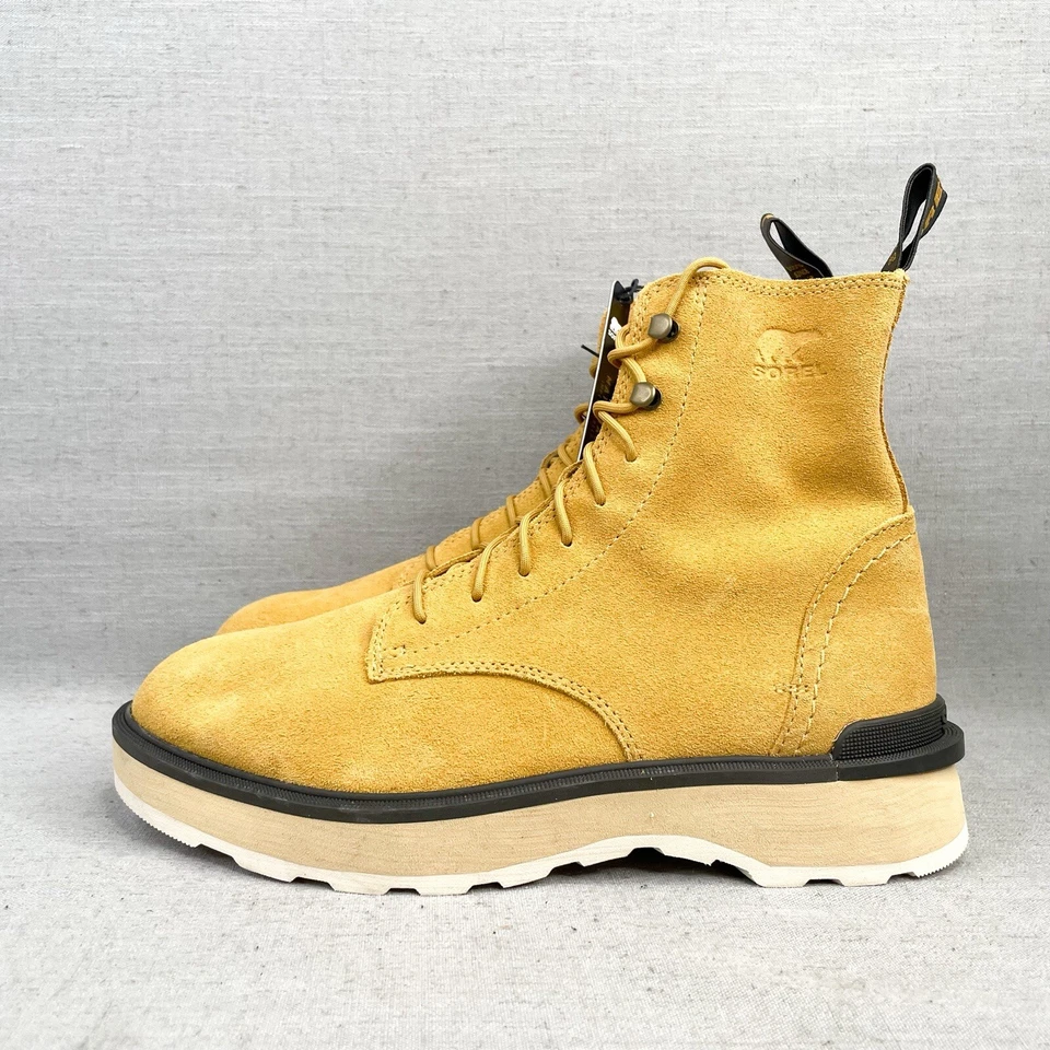 Botas Sorel para mujer 9.5 Hi Line amarillas gamuza impermeables combate botines con cordones Foto 4 de 4