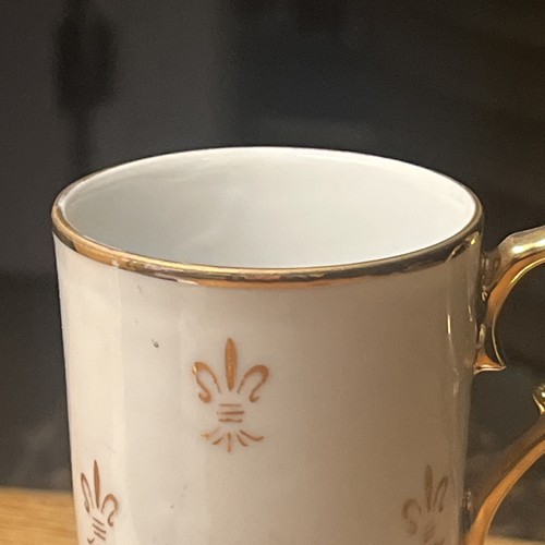 Vintage Lefton Hand Painted Teacup and Saucer Set, Tall Pedestal Teacup - Picture 9 of 15