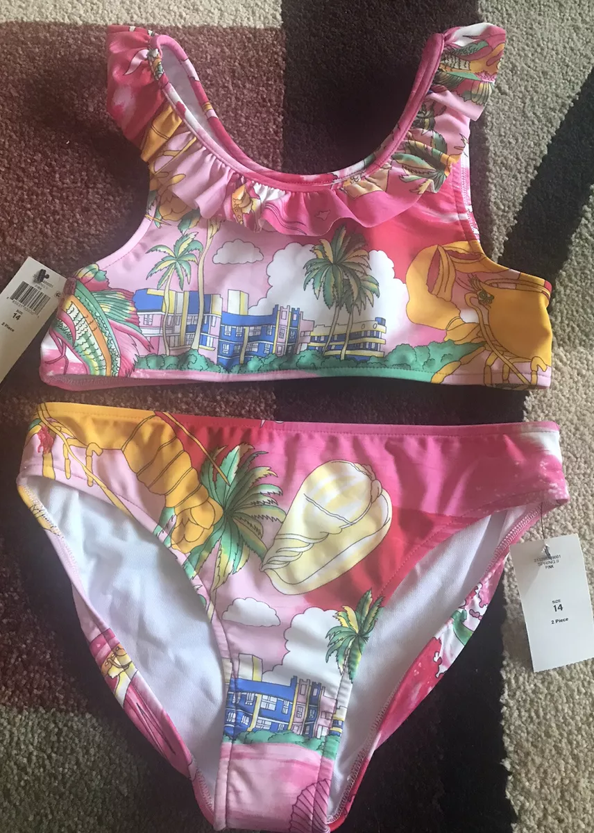 Polo Ralph Lauren 2 Piece Lined Swimsuit Girl's Size 14. NWT