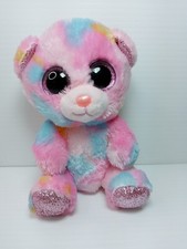 Ty Beanie Boos Franky Pink Bear Glitter Eyes Beanbag Plush Stuffed Animal