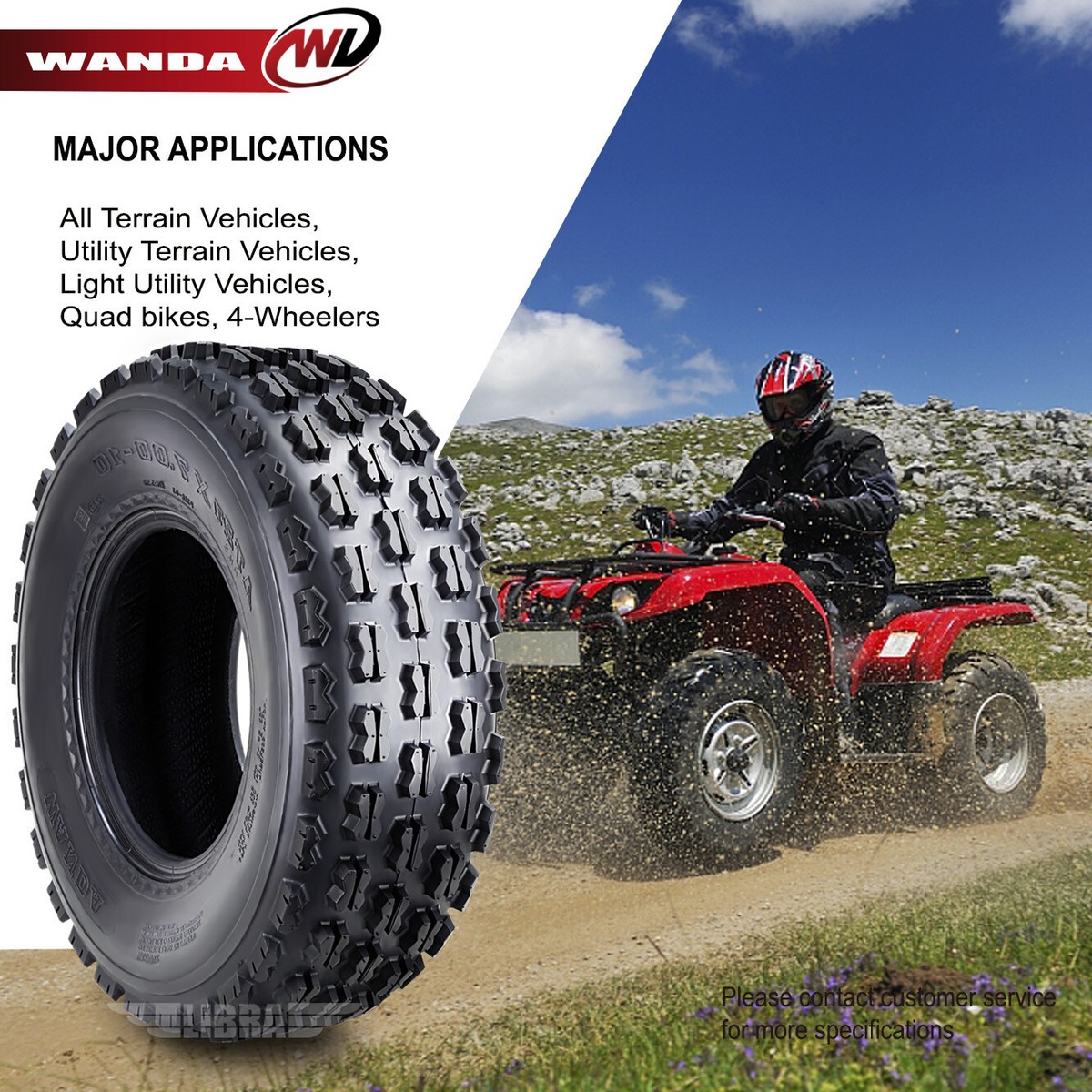 Full Set 4 ATV Tires 21x7-10 & 20x10-9 Yamaha Raptor 350 660 700