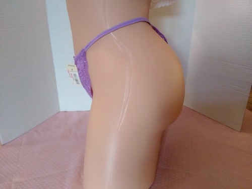 Panties Vintage NWT Delicates Lace Thong Panties String SZ 7 Purple Lace - Picture 3 of 8