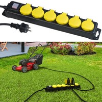 Revolt Schaltbare 6-Fach-Outdoor-Steckdosenleiste, Bis 3.680 Watt, IP44