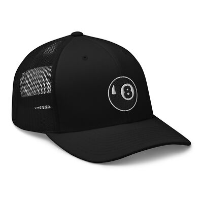 帽子 AAKAMLeather Mixed Logo Ball Cap (Black) New School 8 Ball Mesh Trucker Hat - Black | SoCal Skateshop
