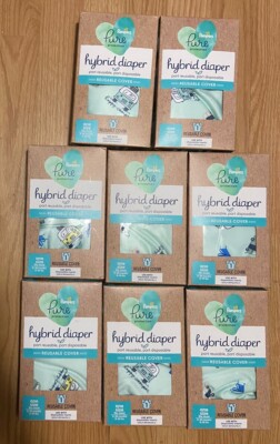 Pampers Pure Hybrid Reusable Cloth Diaper Cover One Sz Fits Most Lot of 8 ~New