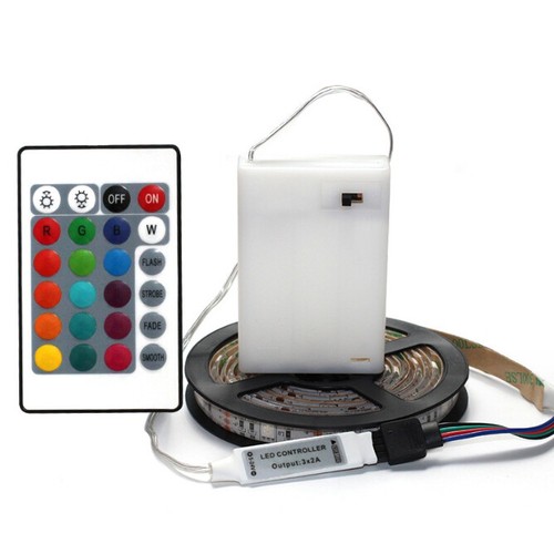 Battery Operated 5050 RGB LED Strip Fairy Tape Lights Waterproof DIY Decorations - Picture 18 of 21