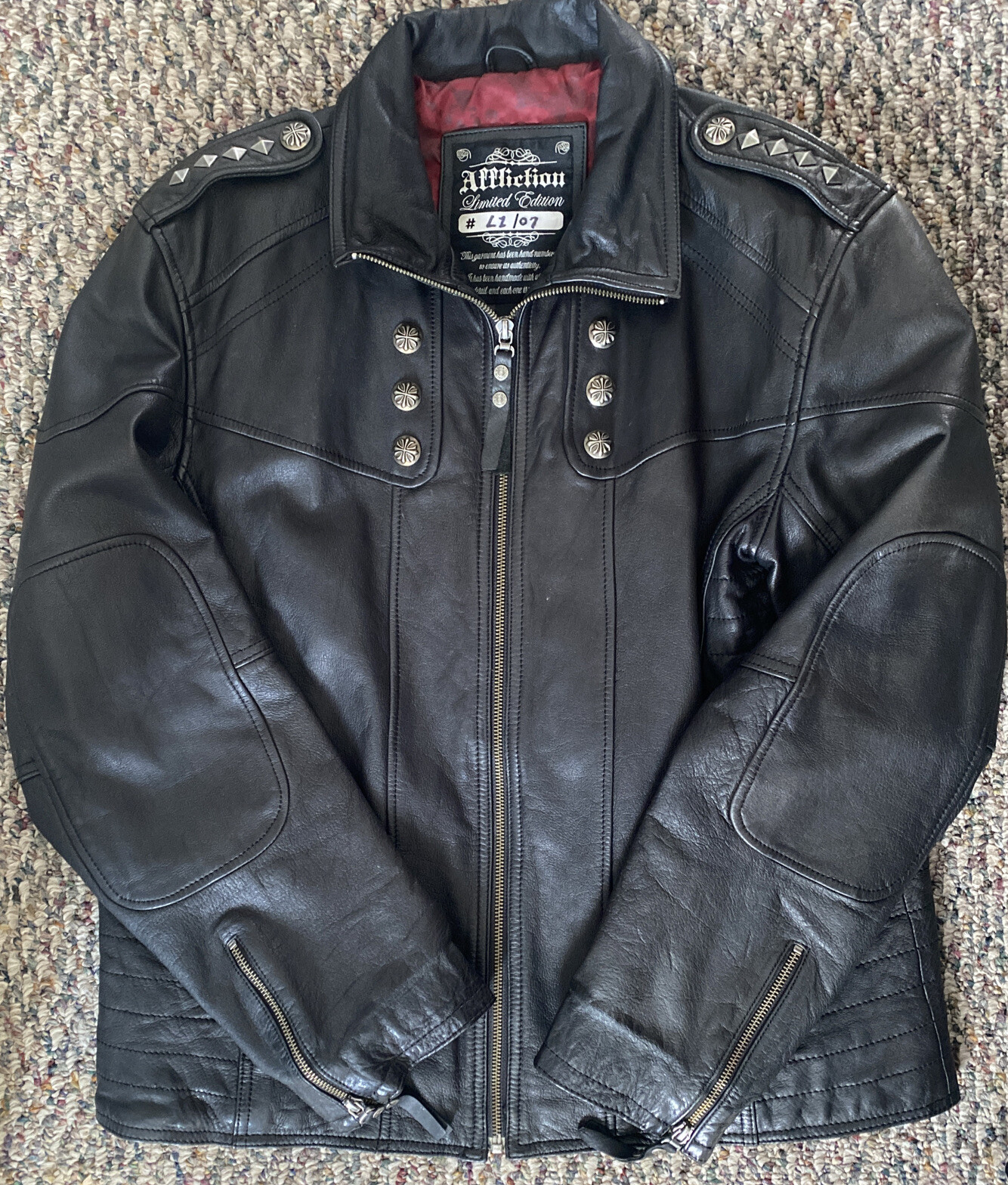 affliction skull leather jacket