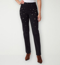 Gloria Vanderbilt Amanda Women Slim Fit Straight Leg Jean Black Rinse Size 4