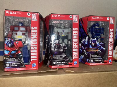 TRANSFORMERS R.E.D. OPTIMUS PRIME, MEGATRON & SOUNDWAVE NEW in package
