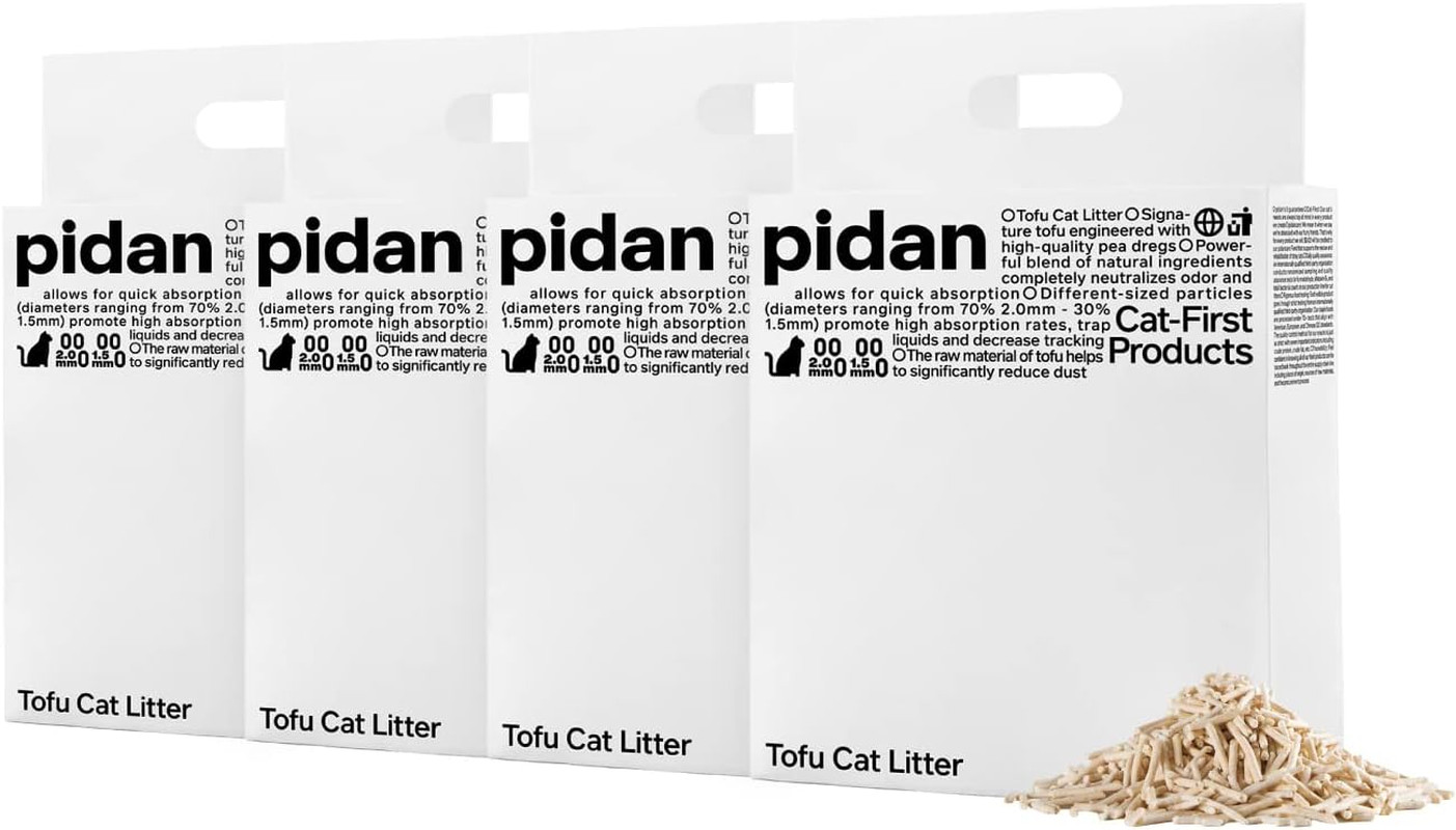 Natural Clumping Tofu Cat Litter - Flushable, Dust-Free, 5.3