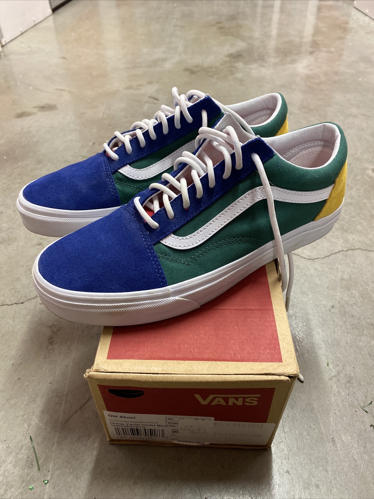 red blue yellow and green vans