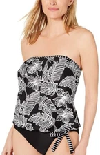 Island Escape 260983 Women Palm Beach Printed Tankini Top Swimwear Size 10