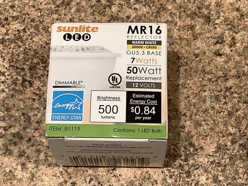 SUNLITE LED DIMMABLE MR16 reflector 7W 12V GU5.3 base Warm White light bulb - Picture 4 of 7
