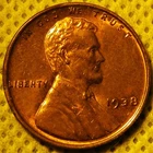 Uncirculated 1938 Lincoln Wheat Cent.