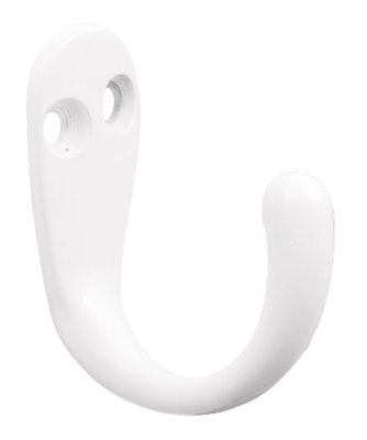 Liberty Hardware B59103Z-W-C Single Prong Robe Hook, White