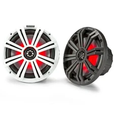Kicker KM8, KM Marine 8" 2-Way Coaxial Speakers, 4 Ohm w/ LED Lighting (45KM84L)